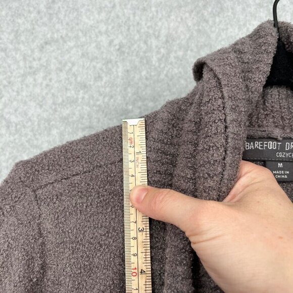 Barefoot Dreams CozyChic Lite Circle Cardi Size M Brown Gray Neutral Pockets EUC - Picture 9 of 12